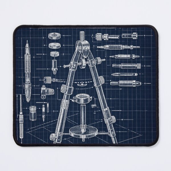 Item preview,  Architect Drafting Tools Blueprint - Engineering Schematic Art designed and sold by The Blueprint Archive.