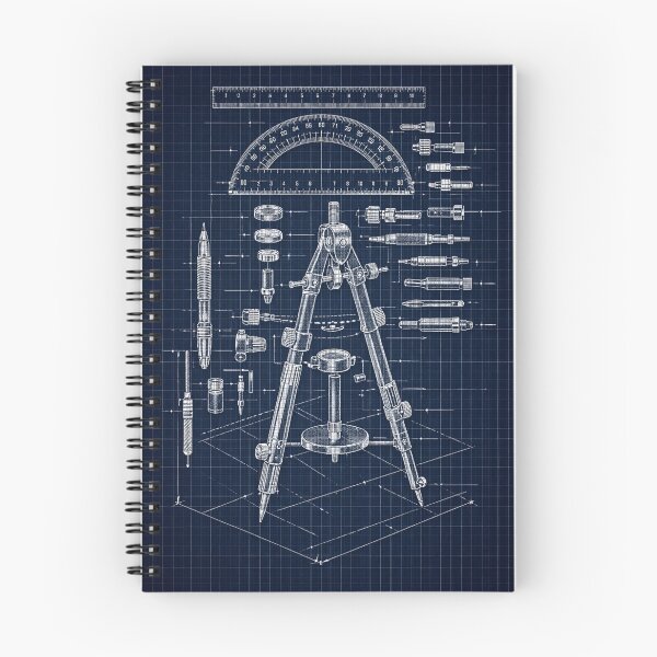 Item preview,  Architect Drafting Tools Blueprint - Engineering Schematic Art designed and sold by The Blueprint Archive.