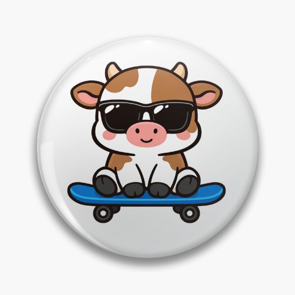 Item preview, Cool Skateboarding Cow With Sunglasses Cute Cartoon Animal designed and sold by Owcomm.