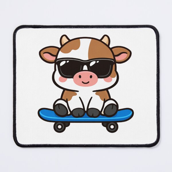 Item preview, Cool Skateboarding Cow With Sunglasses Cute Cartoon Animal designed and sold by Owcomm.