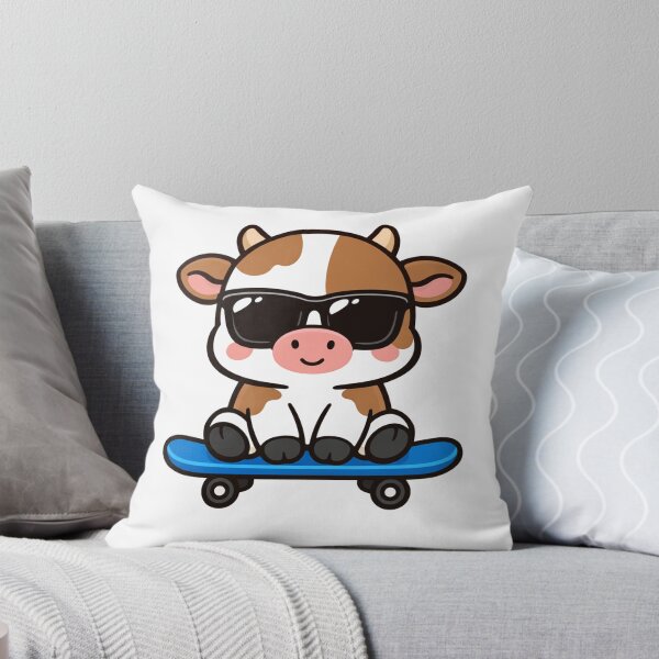 Item preview, Cool Skateboarding Cow With Sunglasses Cute Cartoon Animal designed and sold by Owcomm.