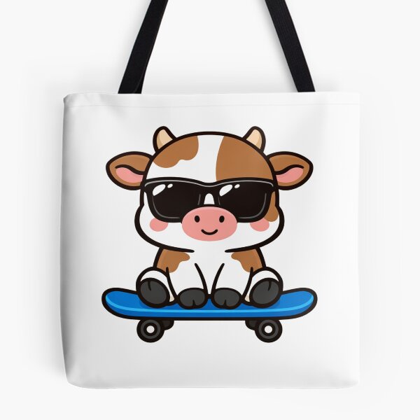 Item preview, Cool Skateboarding Cow With Sunglasses Cute Cartoon Animal designed and sold by Owcomm.