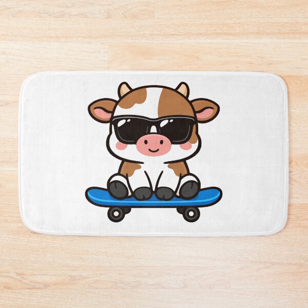 Item preview, Cool Skateboarding Cow With Sunglasses Cute Cartoon Animal designed and sold by Owcomm.