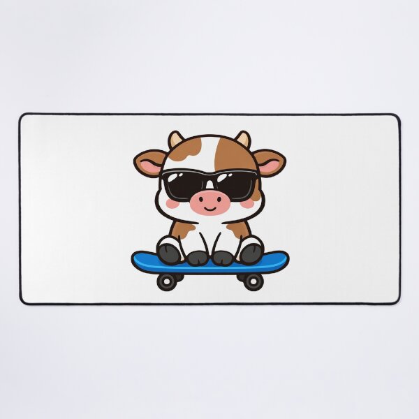 Item preview, Cool Skateboarding Cow With Sunglasses Cute Cartoon Animal designed and sold by Owcomm.