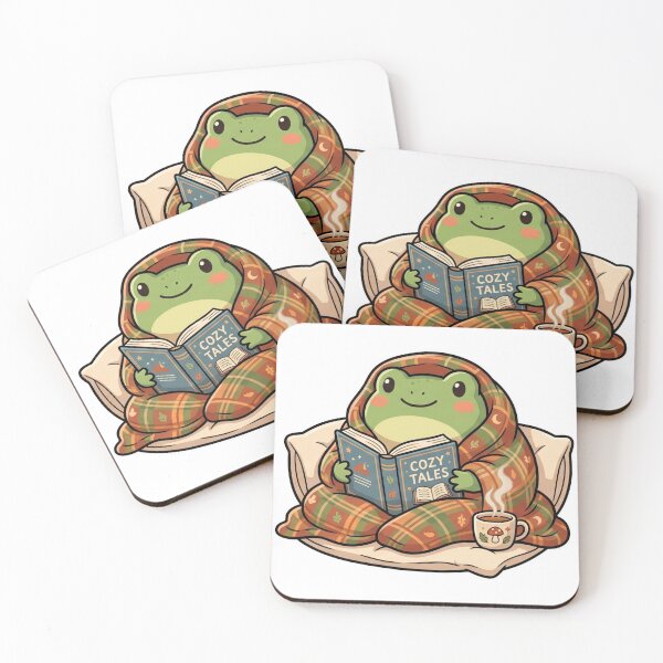 Item preview, Cozy Reading Frog – Blanket, Book & Tea Mug Cute Cartoon Aesthetic designed and sold by ArtsyExplorer.