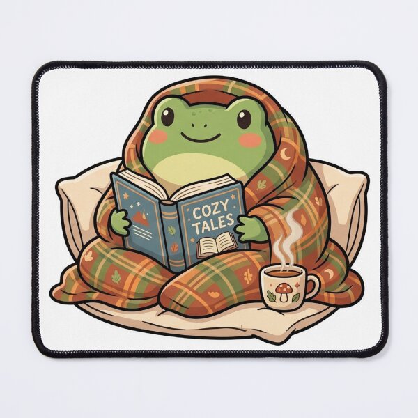 Item preview, Cozy Reading Frog – Blanket, Book & Tea Mug Cute Cartoon Aesthetic designed and sold by ArtsyExplorer.