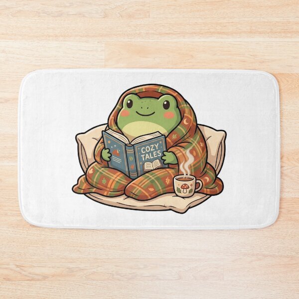 Item preview, Cozy Reading Frog – Blanket, Book & Tea Mug Cute Cartoon Aesthetic designed and sold by ArtsyExplorer.