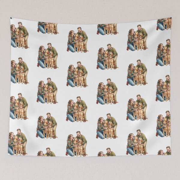 Item preview, Family Two Golden Retriever Couple Love  designed and sold by SOUFIANE1991.