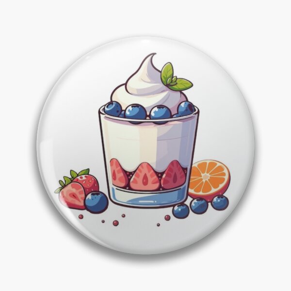 Item preview, Minimal Kawaii Dessert Cup with Berries designed and sold by EchoWave11.