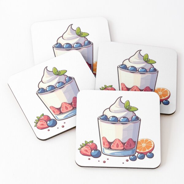 Item preview, Minimal Kawaii Dessert Cup with Berries designed and sold by EchoWave11.