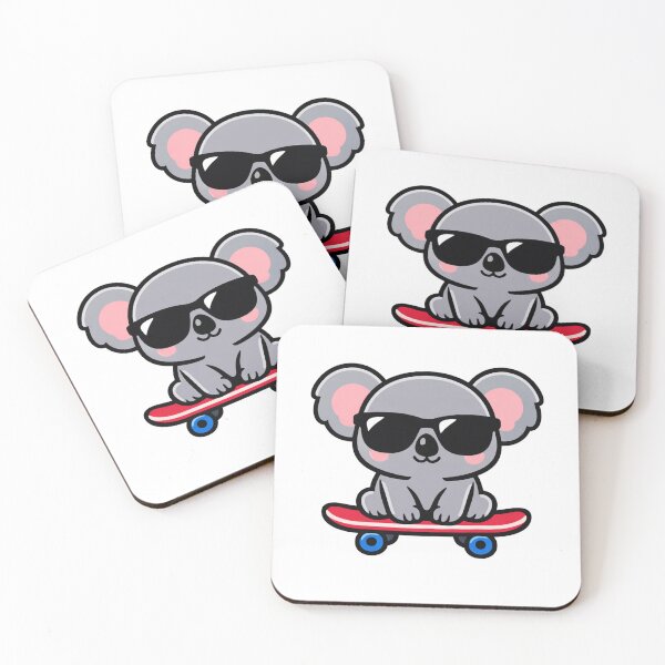 Item preview, Cool Koala on Skateboard Wearing Sunglasses Cute Animal Cartoon designed and sold by Owcomm.