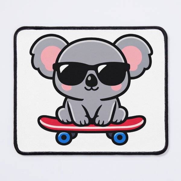 Item preview, Cool Koala on Skateboard Wearing Sunglasses Cute Animal Cartoon designed and sold by Owcomm.
