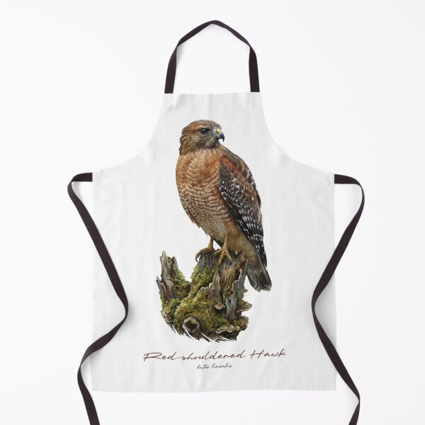 Item preview, Red-shouldered Hawk on Mossy Stump designed and sold by Takeda-art.