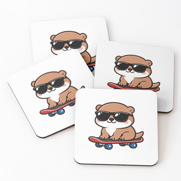 Item preview, Cool Otter on Skateboard Cute Animal with Sunglasses designed and sold by Owcomm.