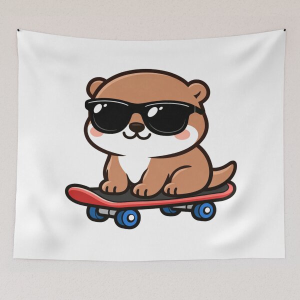 Item preview, Cool Otter on Skateboard Cute Animal with Sunglasses designed and sold by Owcomm.