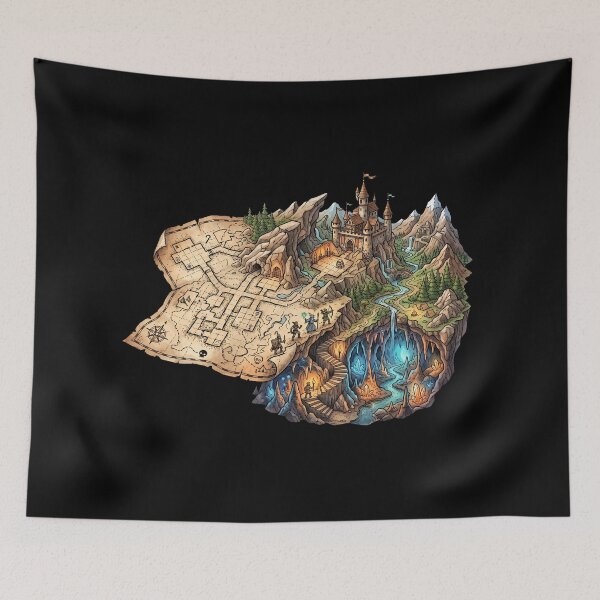 Item preview, Fantasy Dungeon Map Castle Adventure RPG Art designed and sold by Fenay Designs.