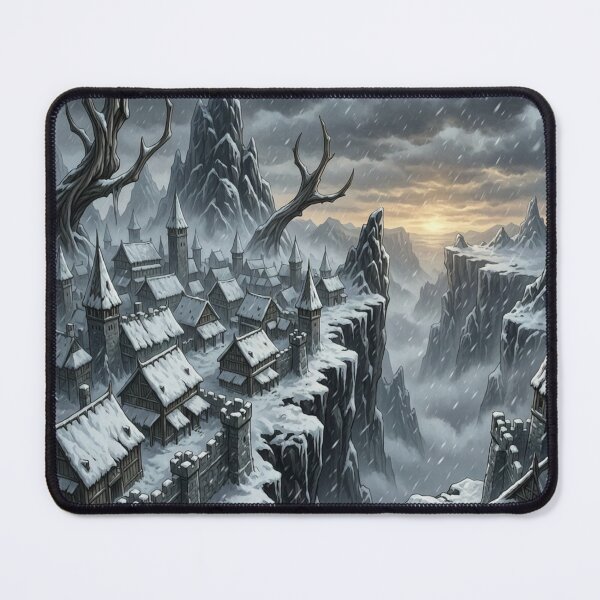 Item preview, Winter Fantasy Mountain Citadel Art designed and sold by Ironclad SPIRE.