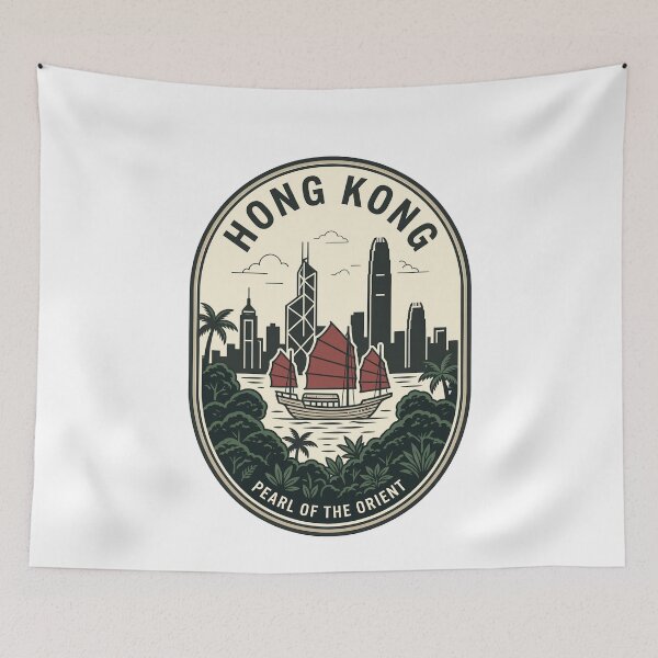 Item preview, Vintage Hong Kong Pearl of the Orient Skyline designed and sold by k3rstman1.