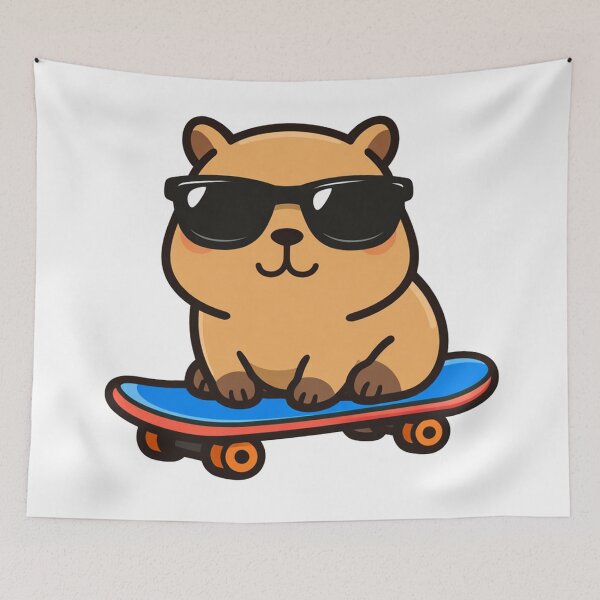Item preview, Cool Capybara Skateboarding With Sunglasses Cute Animal Lover designed and sold by Owcomm.