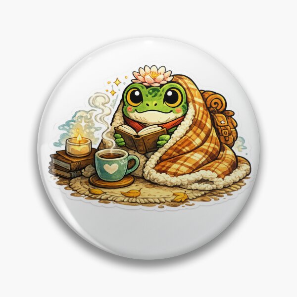 Item preview, Cozy Reading Frog – Blanket, Book, Lily & Tea Mug Cute Cartoon Aesthetic designed and sold by ArtsyExplorer.