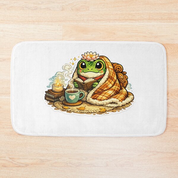 Item preview, Cozy Reading Frog – Blanket, Book, Lily & Tea Mug Cute Cartoon Aesthetic designed and sold by ArtsyExplorer.