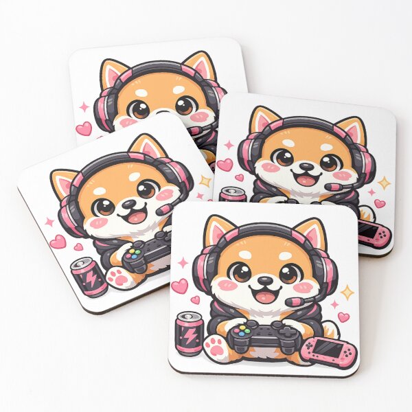 Item preview, Kawaii Gamer Shiba Inu Dog With Headset designed and sold by neonvael.