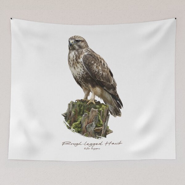 Item preview, Rough-legged Hawk on Mossy Stump designed and sold by Takeda-art.