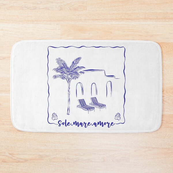 Item preview, Sole Mare Amore Italian Summer Coastal Blue Line Art designed and sold by art-injoy.
