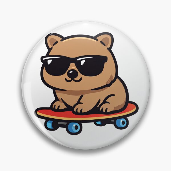 Item preview, Cool Wombat on Skateboard Cartoon Illustration designed and sold by Owcomm.