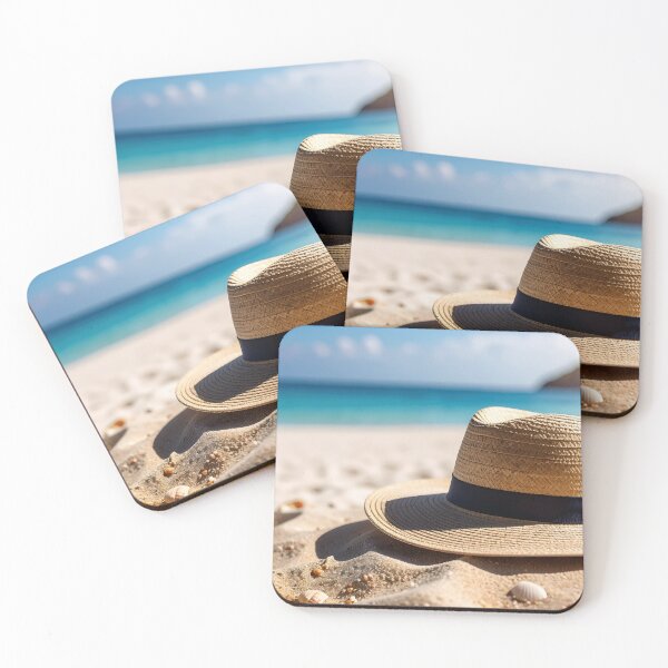Item preview, straw fedora on a sunny beach designed and sold by psychoshadow.