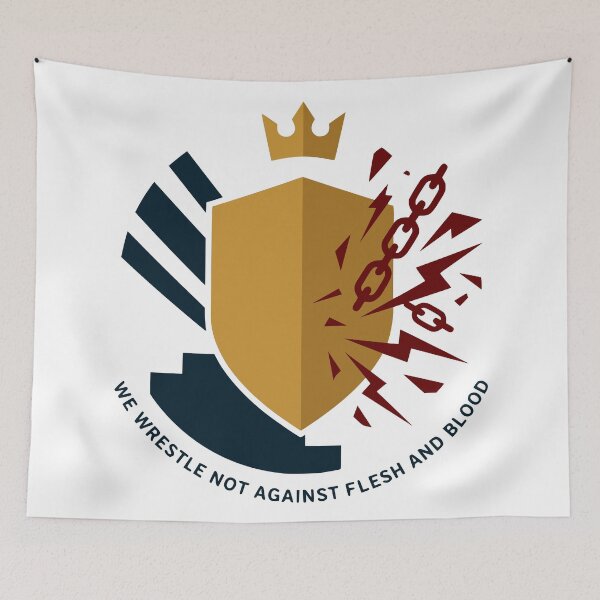 Item preview, Ephesians 6:12 Armor of God shield crown emblem designed and sold by FunFitLife Studio.