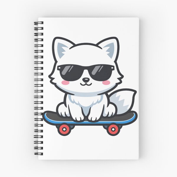 Artikelvorschau, Cooler weißer Fuchs auf Skateboard, Kawaii-Cartoon-Tier entworfen und verkauft von Owcomm.