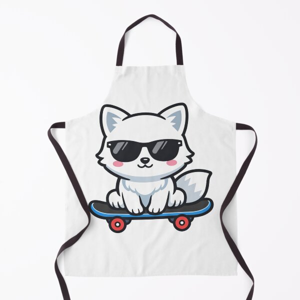 Item preview, Cool White Fox on Skateboard Kawaii Cartoon Animal designed and sold by Owcomm.