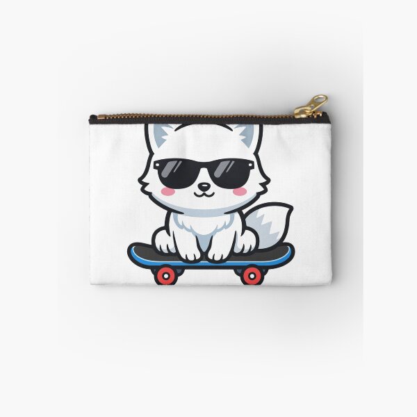 Item preview, Cool White Fox on Skateboard Kawaii Cartoon Animal designed and sold by Owcomm.