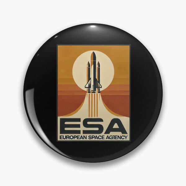 Item preview, European Space Agency Inspired Retro Space Exploration Emblem Design designed and sold by TEEJAMBOREE.