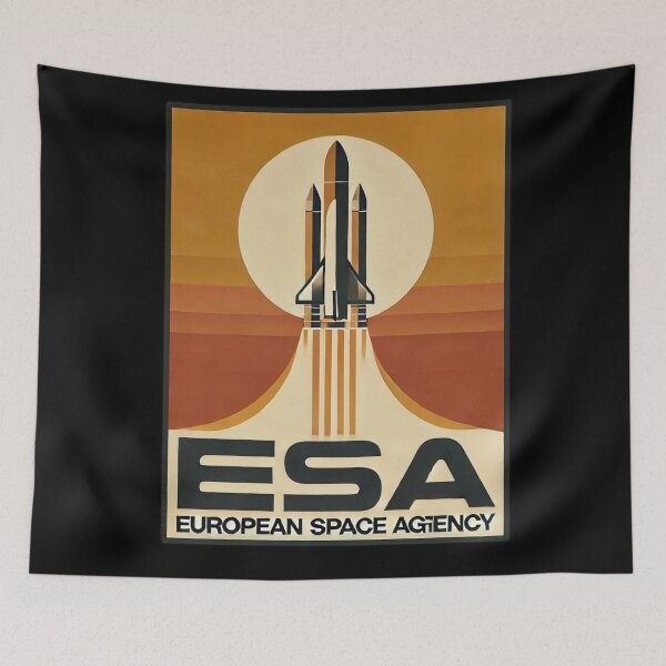 Item preview, European Space Agency Inspired Retro Space Exploration Emblem Design designed and sold by TEEJAMBOREE.