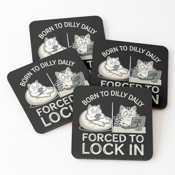 Item preview, Born To Dilly Dally Forced To Lock In Cat Meme | Procrastination Brainrot Humor designed and sold by ZyziowskyArt.
