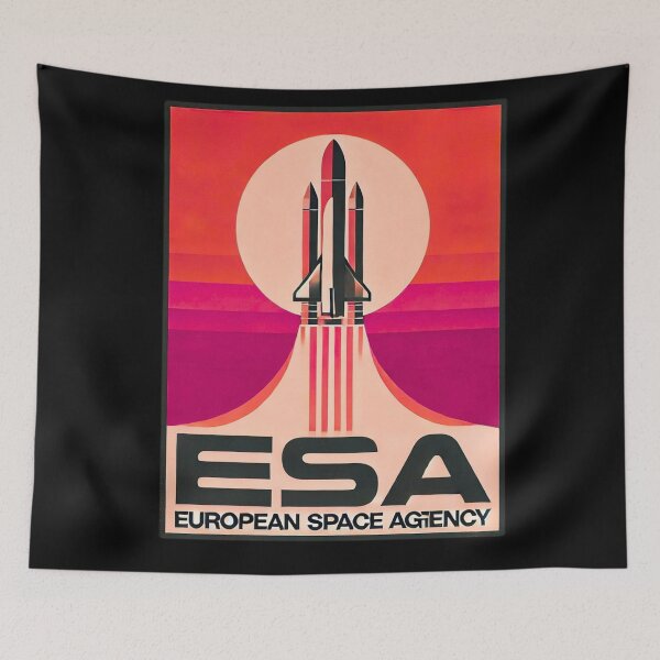 Item preview, European Space Agency Inspired Retro Space Exploration Emblem Design designed and sold by TEEJAMBOREE.