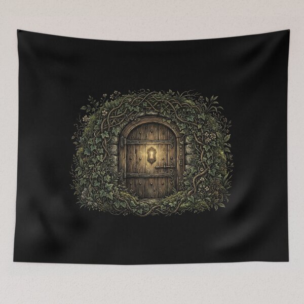Item preview, Secret Garden Locked Wooden Door Ivy Art designed and sold by Fenay Designs.