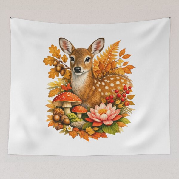 Item preview, Autumn doe and forest flora designed and sold by CHRIST5000.