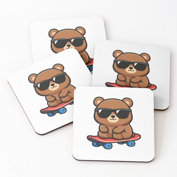 Item preview, Cool Bear on Skateboard Cute Cartoon Brown Bear with Sunglasses designed and sold by Owcomm.