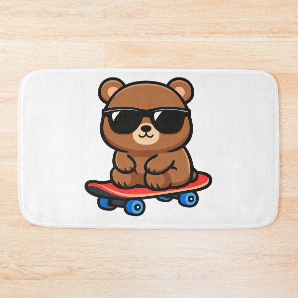 Item preview, Cool Bear on Skateboard Cute Cartoon Brown Bear with Sunglasses designed and sold by Owcomm.