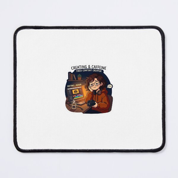 Item preview, Creating and Caffeine Tired Content Creator Sticker designed and sold by The Minimalist Creator.