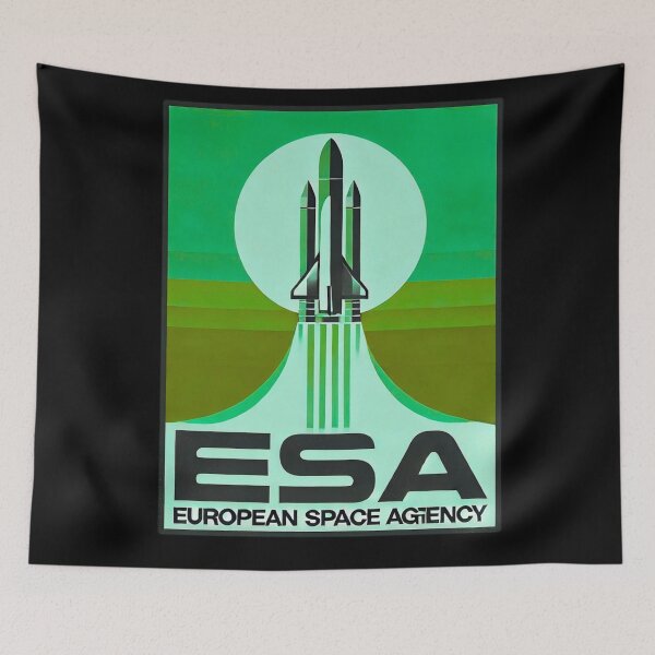 Item preview, European Space Agency Inspired Retro Space Exploration Emblem Design designed and sold by TEEJAMBOREE.