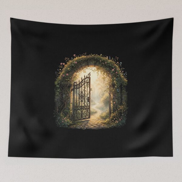 Item preview, Secret Garden Open Gate Floral Path Art designed and sold by Fenay Designs.