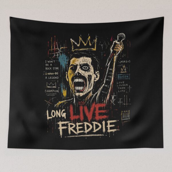 Item preview, Long Live Freddie Graffiti Rock Legend Art designed and sold by Creative_Canvas.