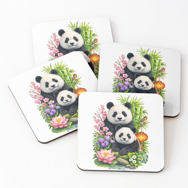 Item preview, Pandas and Asian flora designed and sold by CHRIST5000.