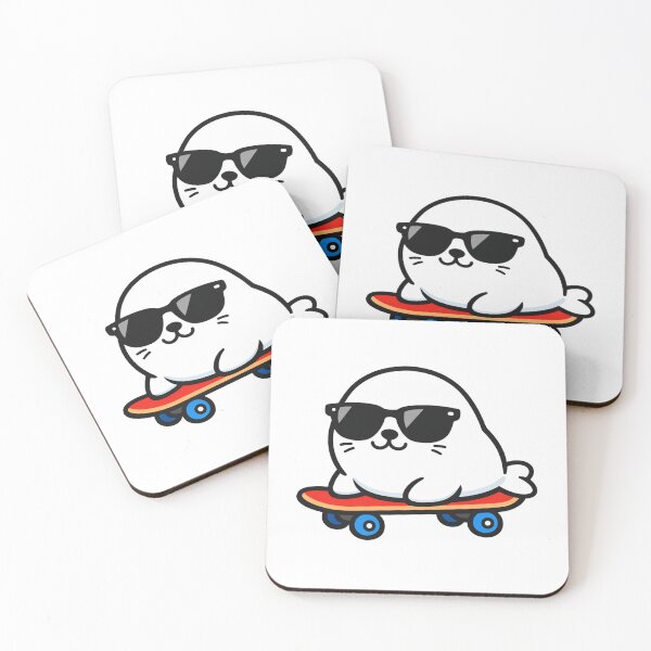 Item preview, Cool Seal Pup on Skateboard Sunglasses Kawaii Cute Animal designed and sold by Owcomm.
