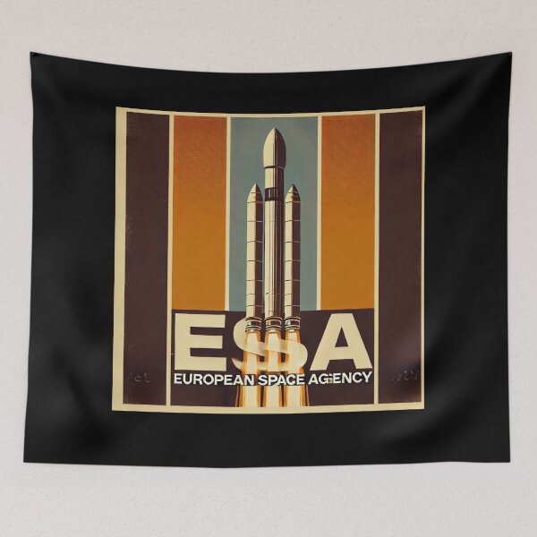 Item preview, European Space Agency Inspired Retro Space Exploration Emblem Design designed and sold by TEEJAMBOREE.