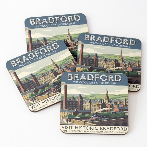Item preview, Visit Historic Bradford - The Wool City Vintage Poster designed and sold by ArtworkNorth.